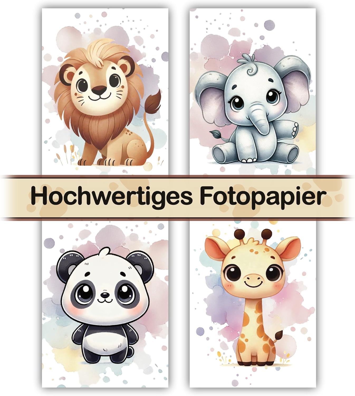 VON STEINEICH® Deko Bilder Set Kinderzimmer – Liebevolle Wandbilder [DIN A4 (ohne Bilderrahmen)