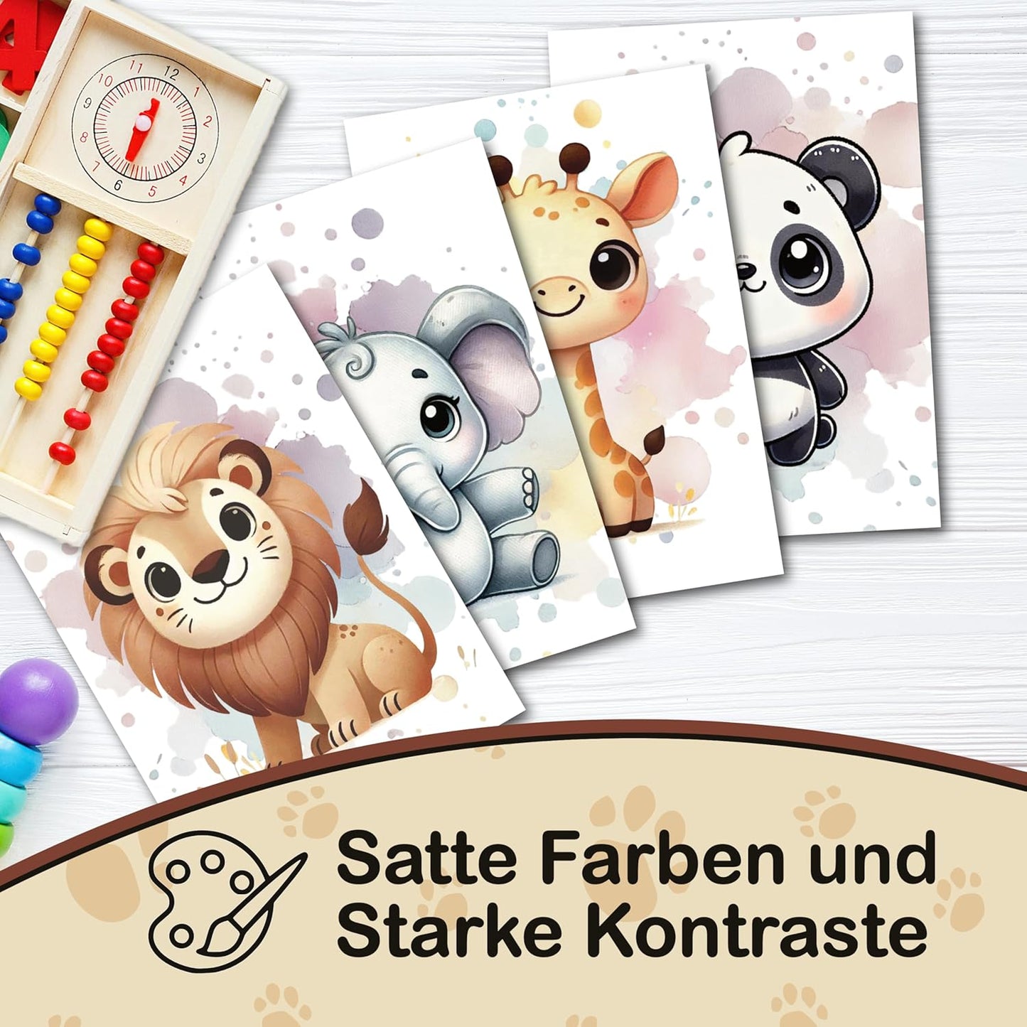 VON STEINEICH® Deko Bilder Set Kinderzimmer – Liebevolle Wandbilder [DIN A4 (ohne Bilderrahmen)