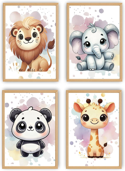 VON STEINEICH® Deko Bilder Set Kinderzimmer – Liebevolle Wandbilder [DIN A4 (ohne Bilderrahmen)