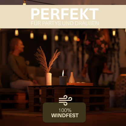VON STEINEICH® XXL Outdoor Kerze Windfest | 30h Brenndauer - 1,2kg | Extrem hell | Wunderschöne Duftkerze aus Sojawachs [White Jasmin & Mint] | Die perfekte Kerze für Garten und Camping