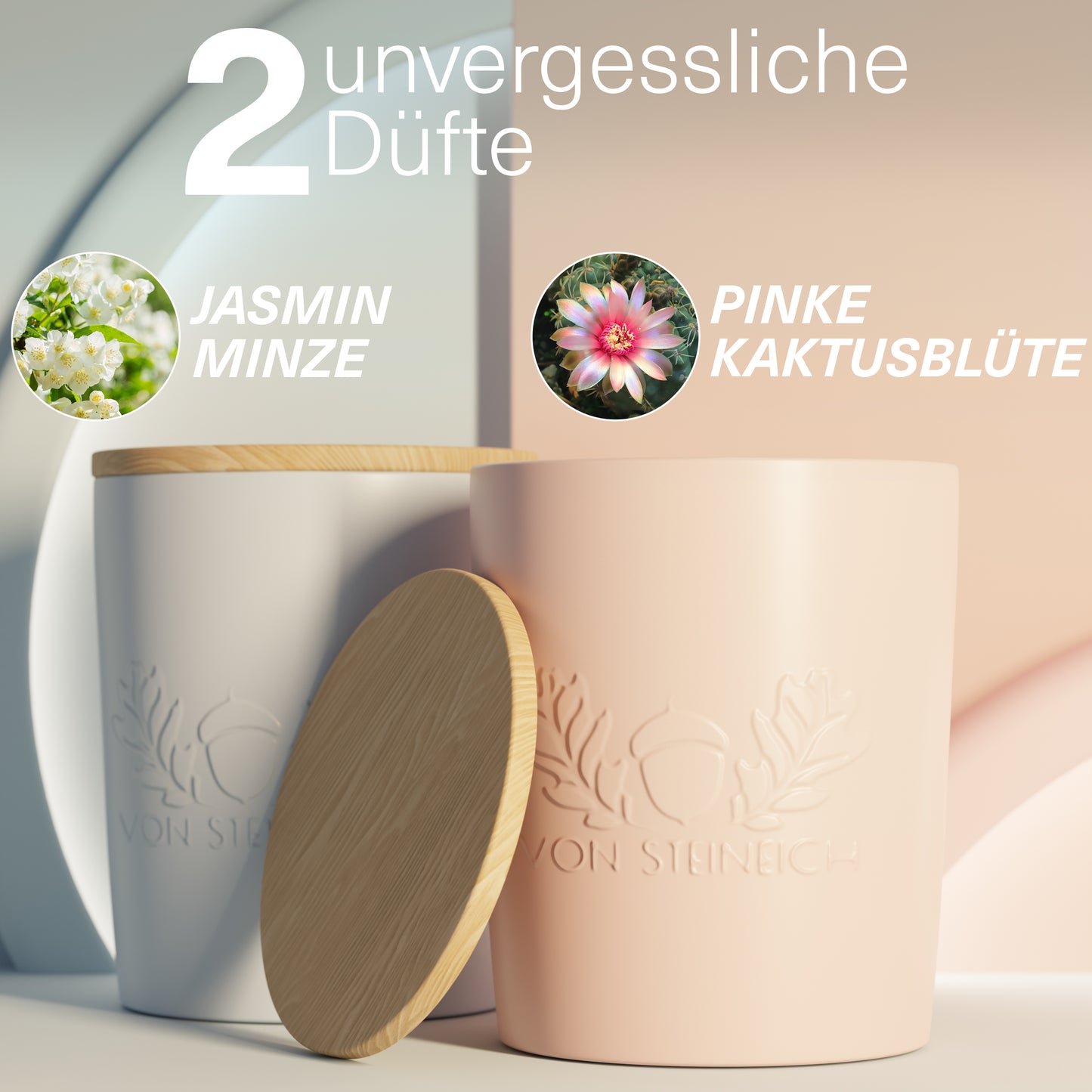 VON STEINEICH® XXL Outdoor Kerze Windfest | 30h Brenndauer - 1,2kg | Extrem hell | Wunderschöne Duftkerze aus Sojawachs [Pink Cactus Flower] | Die perfekte Kerze für Garten und Camping