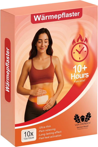 VON STEINEICH® Wärmepflaster für Periode, Nacken, Rücken & Schulter – effektive Wärme gegen Regelschmerzen, Muskelverspannung, Periodenschmerzen & Menstruationsbeschwerden (Extra dünn