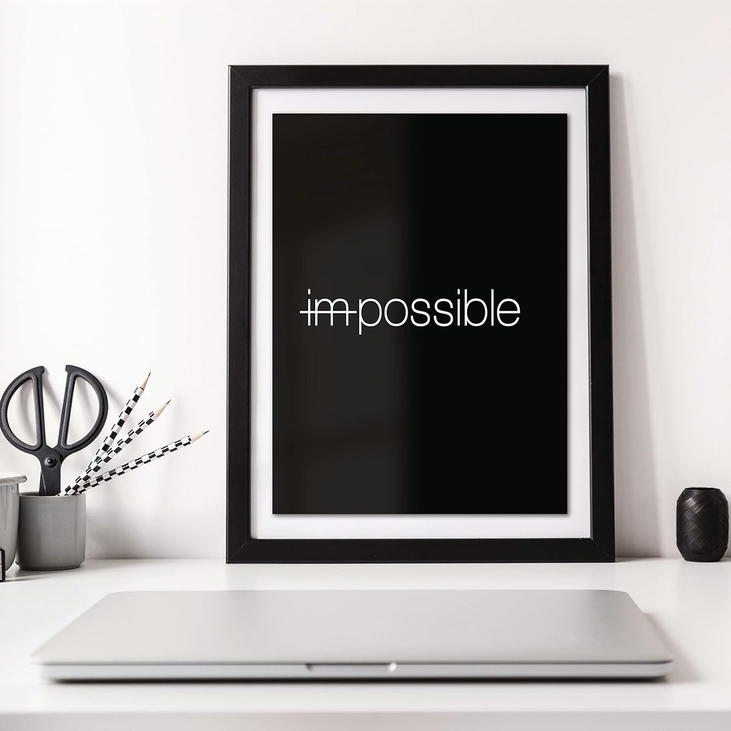 VON STEINEICH® Motivation Bilder Set [Schwarz Weiß] Moderne Wandbilder DIN A4 - (ohne Bilderrahmen)