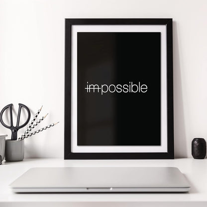VON STEINEICH® Motivation Bilder Set [Schwarz Weiß] Moderne Wandbilder DIN A4 - (ohne Bilderrahmen)