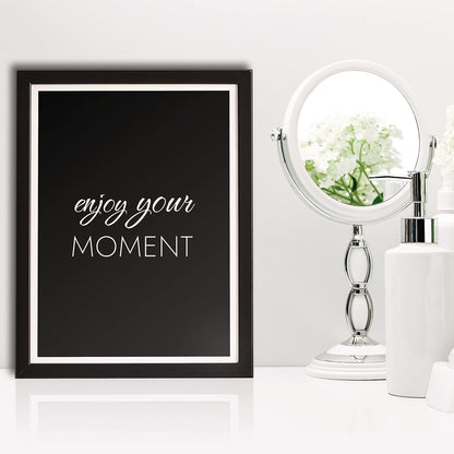 VON STEINEICH® Badezimmer Deko Bilder [Schwarz Weiß] Moderne Wandbilder in DIN A4 für Bad & Gäste WC (ohne Bilderrahmen)