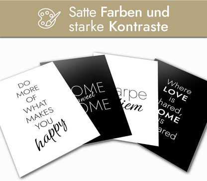 VON STEINEICH® Wohnzimmer Deko Bilder [schwarz weiß] Moderne Wandbilder in DIN A4 (ohne Bilderrahmen)