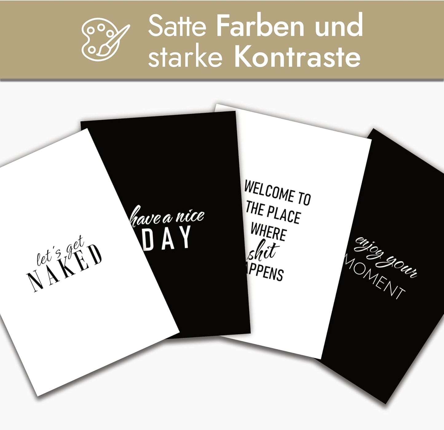 VON STEINEICH® Badezimmer Deko Bilder [Schwarz Weiß] Moderne Wandbilder in DIN A4 für Bad & Gäste WC (ohne Bilderrahmen)