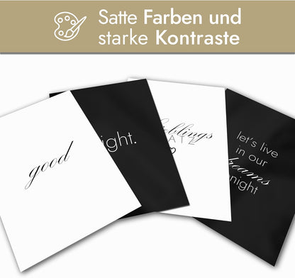 VON STEINEICH® Schlafzimmer Deko Bilder [schwarz weiß] Moderne Wandbilder in DIN A4 (ohne Bilderrahmen)