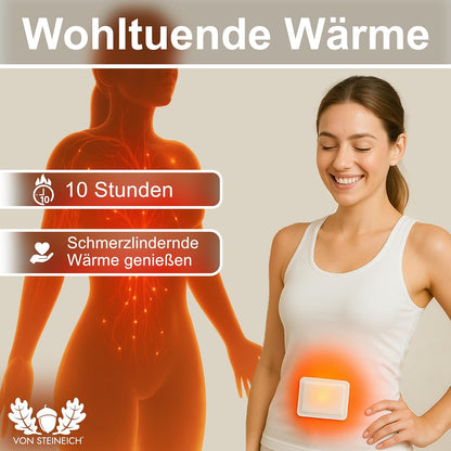 VON STEINEICH® Wärmepflaster für Periode, Nacken, Rücken & Schulter – effektive Wärme gegen Regelschmerzen, Muskelverspannung, Periodenschmerzen & Menstruationsbeschwerden (Extra dünn