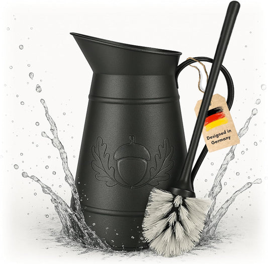 VON STEINEICH® Klobürste in Metallkanne - Rostfreie WC-Bürste im Vintage & Retro Look (schwarz)