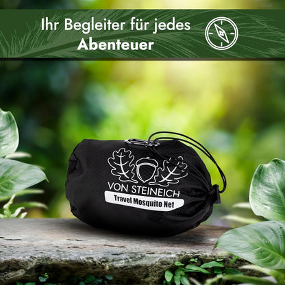 VON STEINEICH® Moskitonetz [Reise] Handliches Reise Moskitonetz | 220cm x 170cm | Super leicht und praktisch (inkl Karabinerhaken)