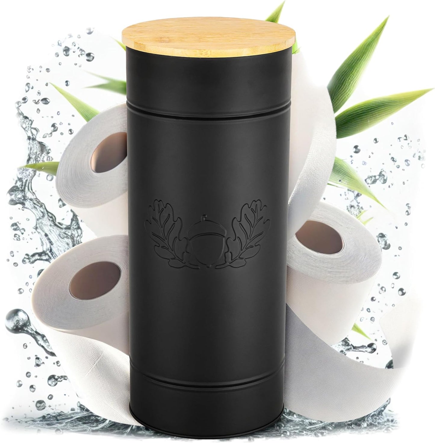 VON STEINEICH® Klopapier Aufbewahrung [schwarz - Metall] für Badezimmer & Gäste WC [3 Rollen]