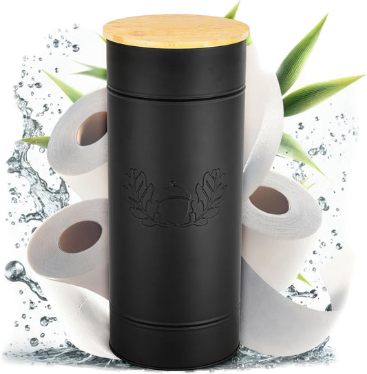 VON STEINEICH® Klopapier Aufbewahrung [schwarz - Metall] für Badezimmer & Gäste WC [3 Rollen]