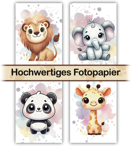 VON STEINEICH® Deko Bilder Set Kinderzimmer – Liebevolle Wandbilder [DIN A4 (ohne Bilderrahmen)