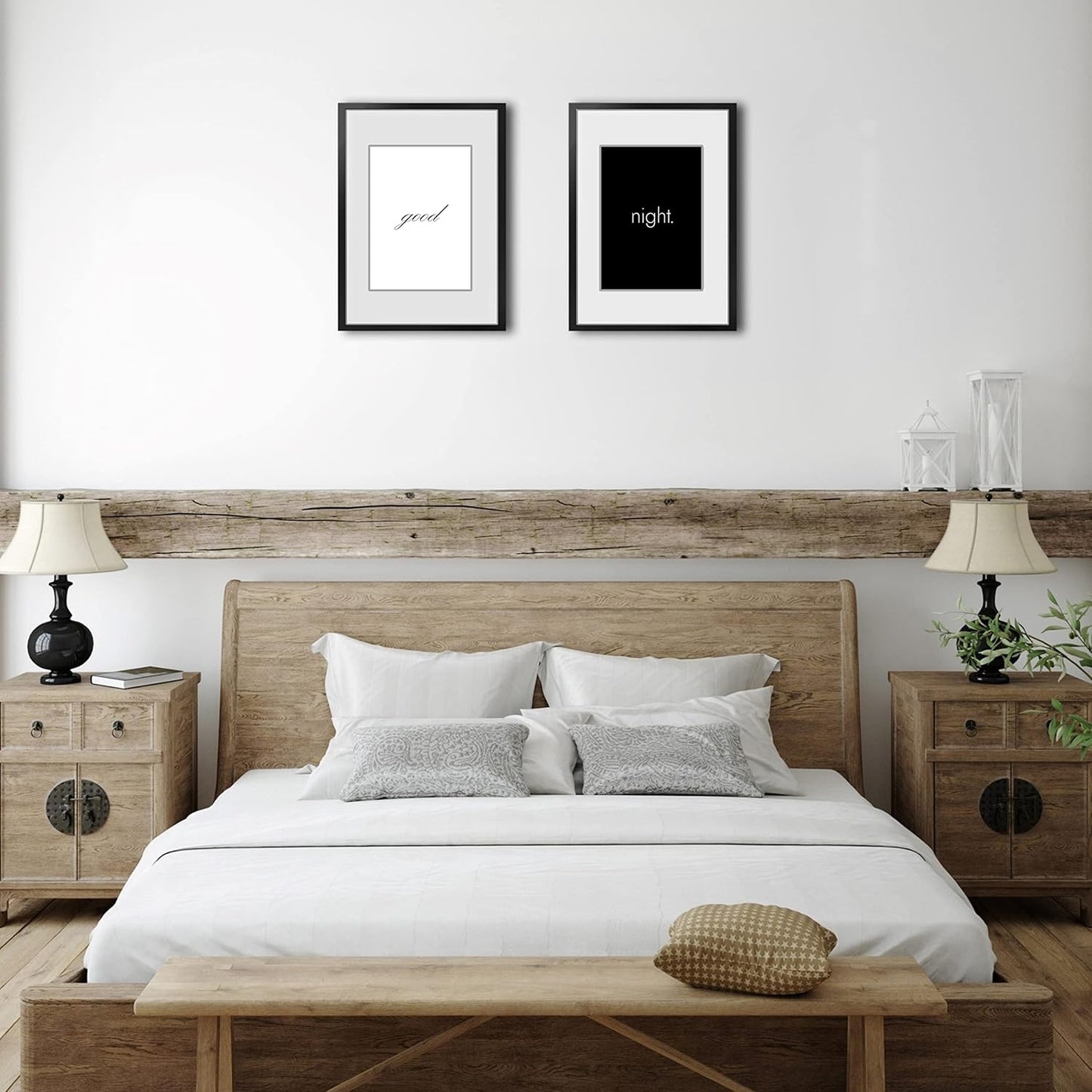 VON STEINEICH® Schlafzimmer Deko Bilder [schwarz weiß] Moderne Wandbilder in DIN A4 (ohne Bilderrahmen)