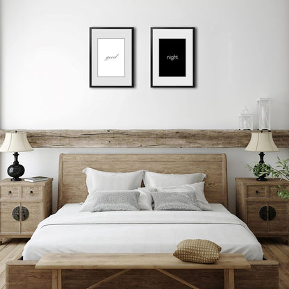VON STEINEICH® Schlafzimmer Deko Bilder [schwarz weiß] Moderne Wandbilder in DIN A4 (ohne Bilderrahmen)