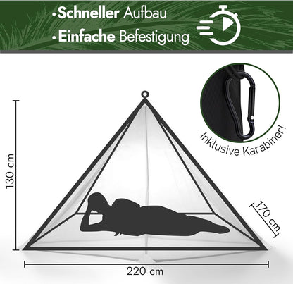 VON STEINEICH® Moskitonetz [Reise] Handliches Reise Moskitonetz | 220cm x 170cm | Super leicht und praktisch (inkl Karabinerhaken)