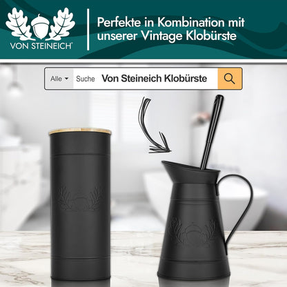 VON STEINEICH® Klopapier Aufbewahrung [schwarz - Metall] für Badezimmer & Gäste WC [3 Rollen]