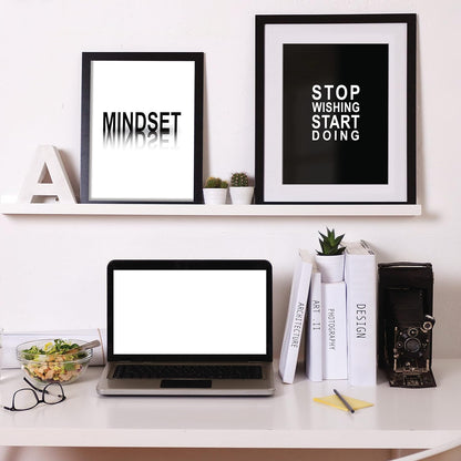 VON STEINEICH® Motivation Bilder Set [Schwarz Weiß] Moderne Wandbilder DIN A4 - (ohne Bilderrahmen)