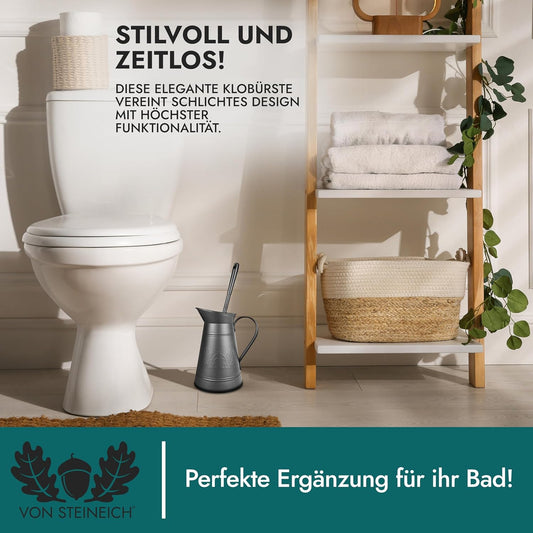 VON STEINEICH® Klobürste in Metallkanne - Rostfreie WC-Bürste im Vintage & Retro Look (schwarz)