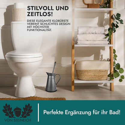 VON STEINEICH® Klobürste in Metallkanne - Rostfreie WC-Bürste im Vintage & Retro Look (schwarz)