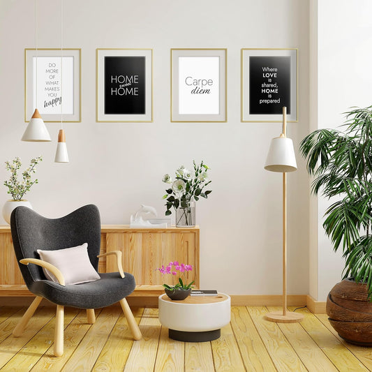 VON STEINEICH® Wohnzimmer Deko Bilder [schwarz weiß] Moderne Wandbilder in DIN A4 (ohne Bilderrahmen)