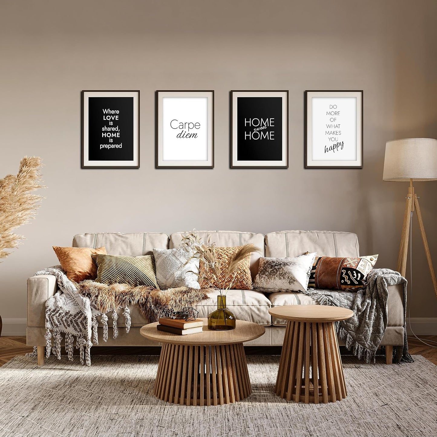 VON STEINEICH® Wohnzimmer Deko Bilder [schwarz weiß] Moderne Wandbilder in DIN A4 (ohne Bilderrahmen)