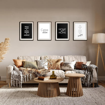 VON STEINEICH® Wohnzimmer Deko Bilder [schwarz weiß] Moderne Wandbilder in DIN A4 (ohne Bilderrahmen)