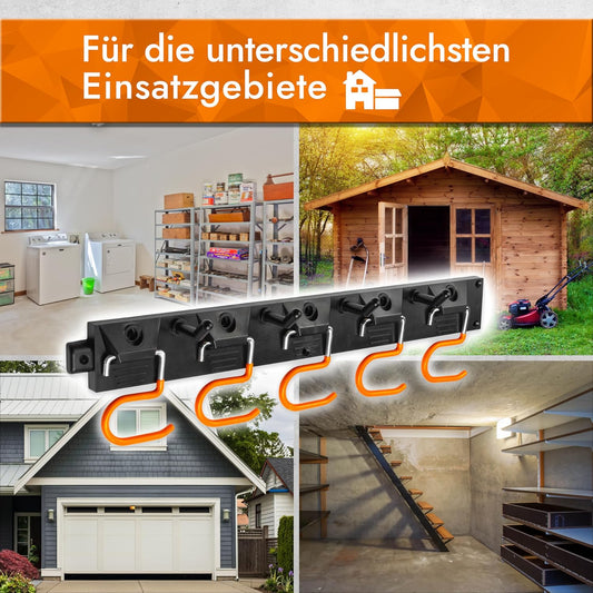 VON STEINEICH® Gartengerätehalter [2x40cm] Werkzeug Organizer mit rutschfesten Haken
