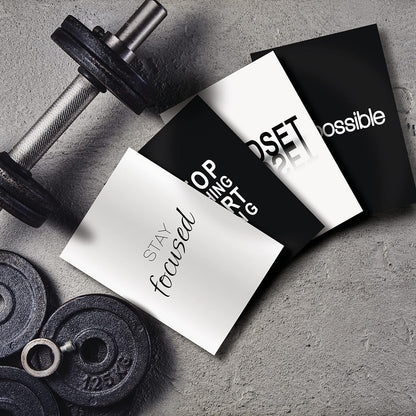 VON STEINEICH® Motivation Bilder Set [Schwarz Weiß] Moderne Wandbilder DIN A4 - (ohne Bilderrahmen)