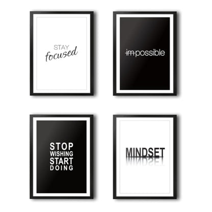 VON STEINEICH® Motivation Bilder Set [Schwarz Weiß] Moderne Wandbilder DIN A4 - (ohne Bilderrahmen)